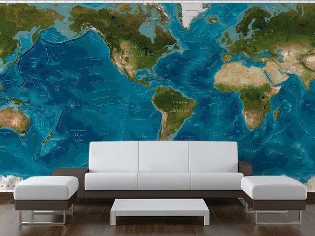 World Map Wall Mural-Wall Mural-Eazywallz