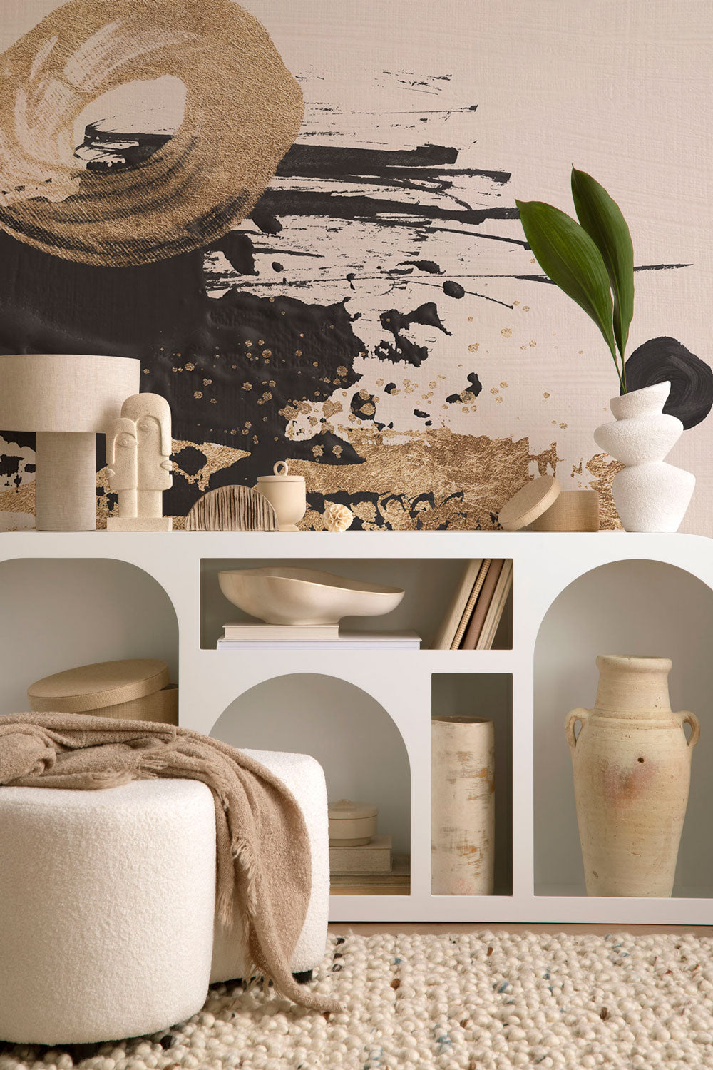 Abstract Ink Oil & Gold Fine Art 2 Wall Mural