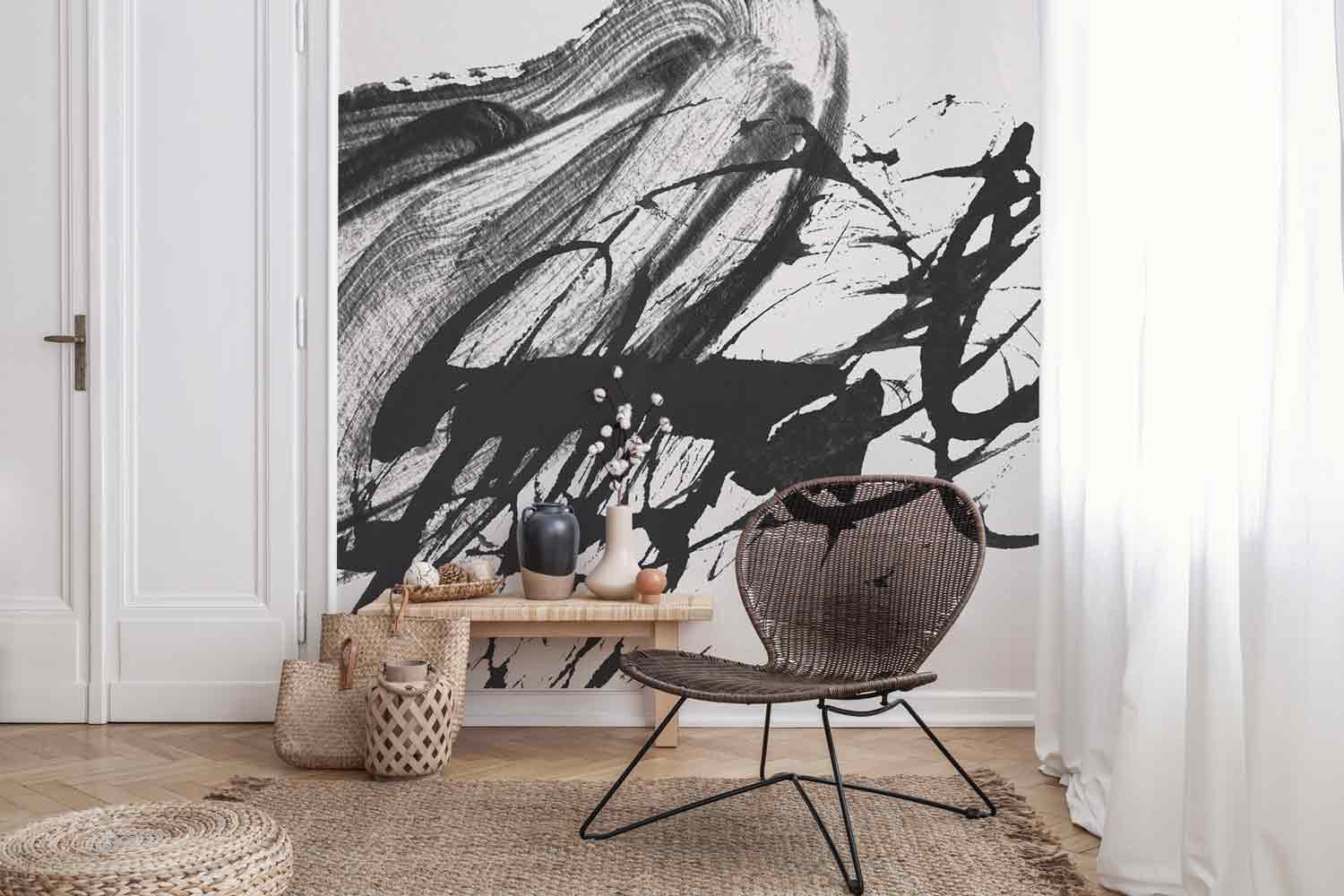 Abstract Black Ink Oil 3 Wall Mural