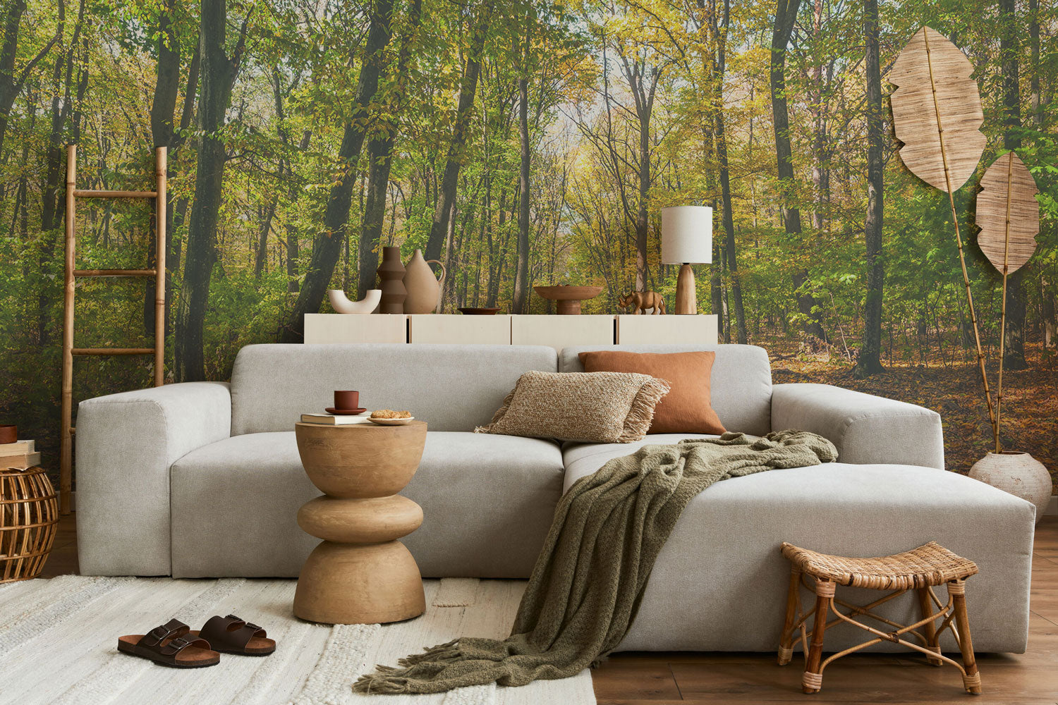 Panoramic Forest Path Wall Mural