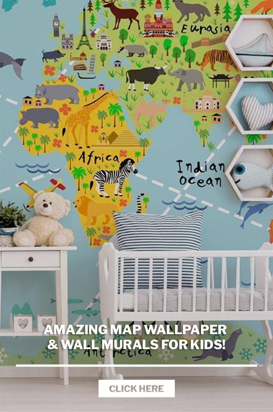Amazing Map Wallpaper & Wall Murals for Kids! - Eazywallz