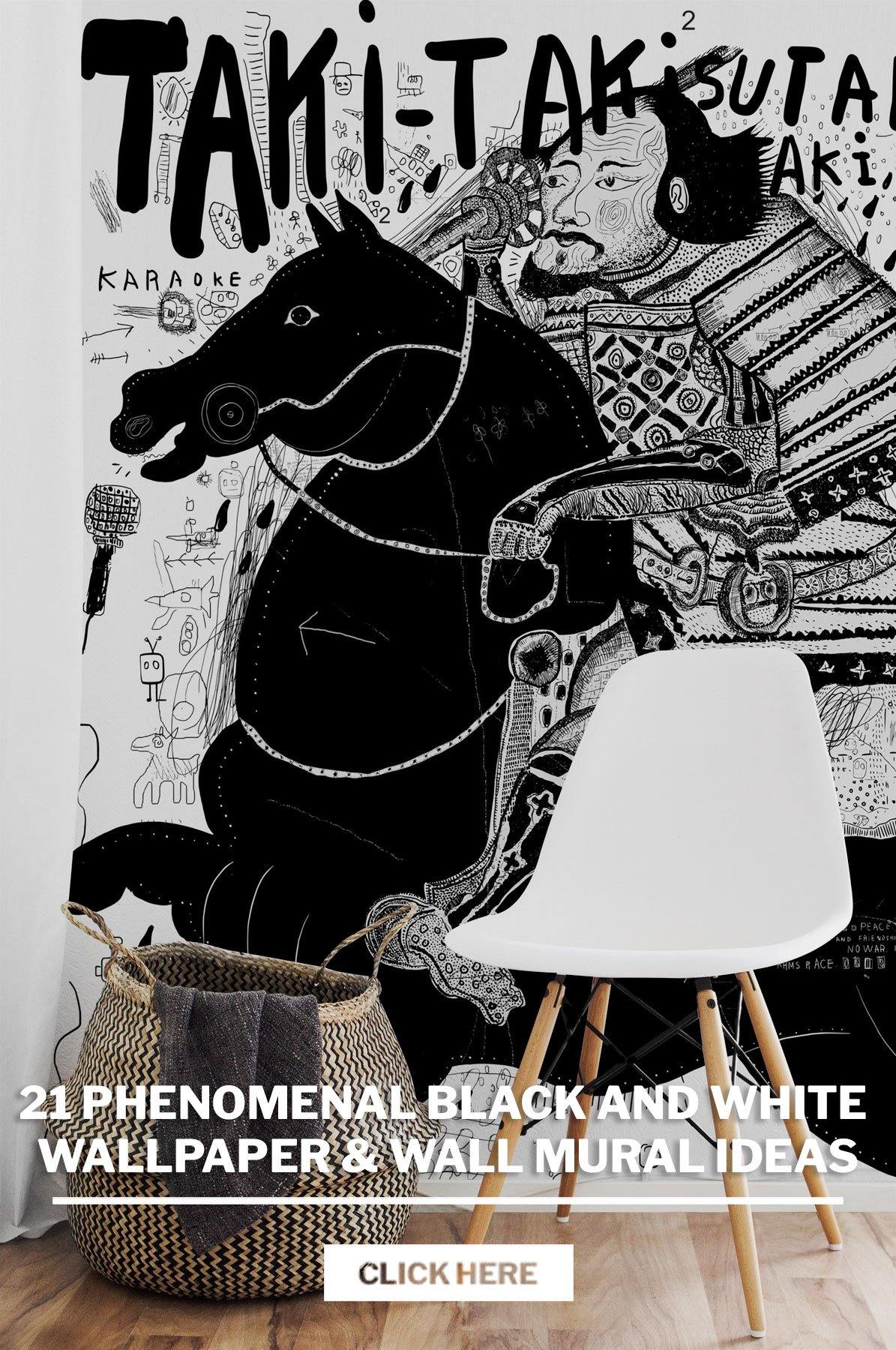 21 Phenomenal Black and White Wallpaper & Wall Mural Ideas - Eazywallz