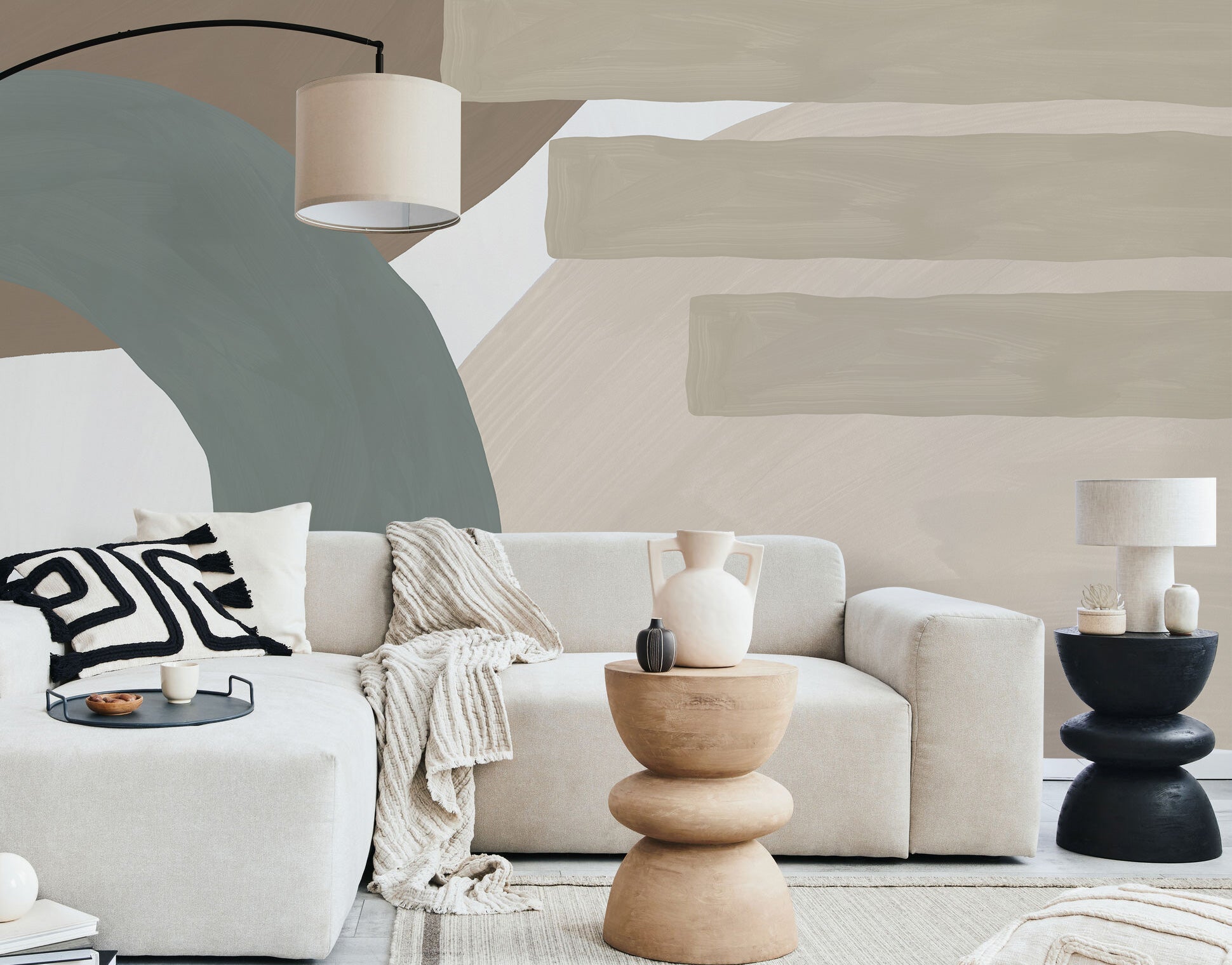 organic abstract shapes wall murals