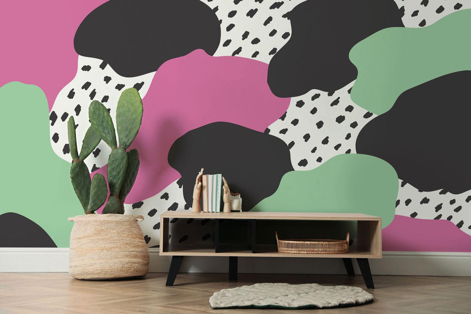 Abstract Memphis Wall murals - colourful abstract wallpaper murals