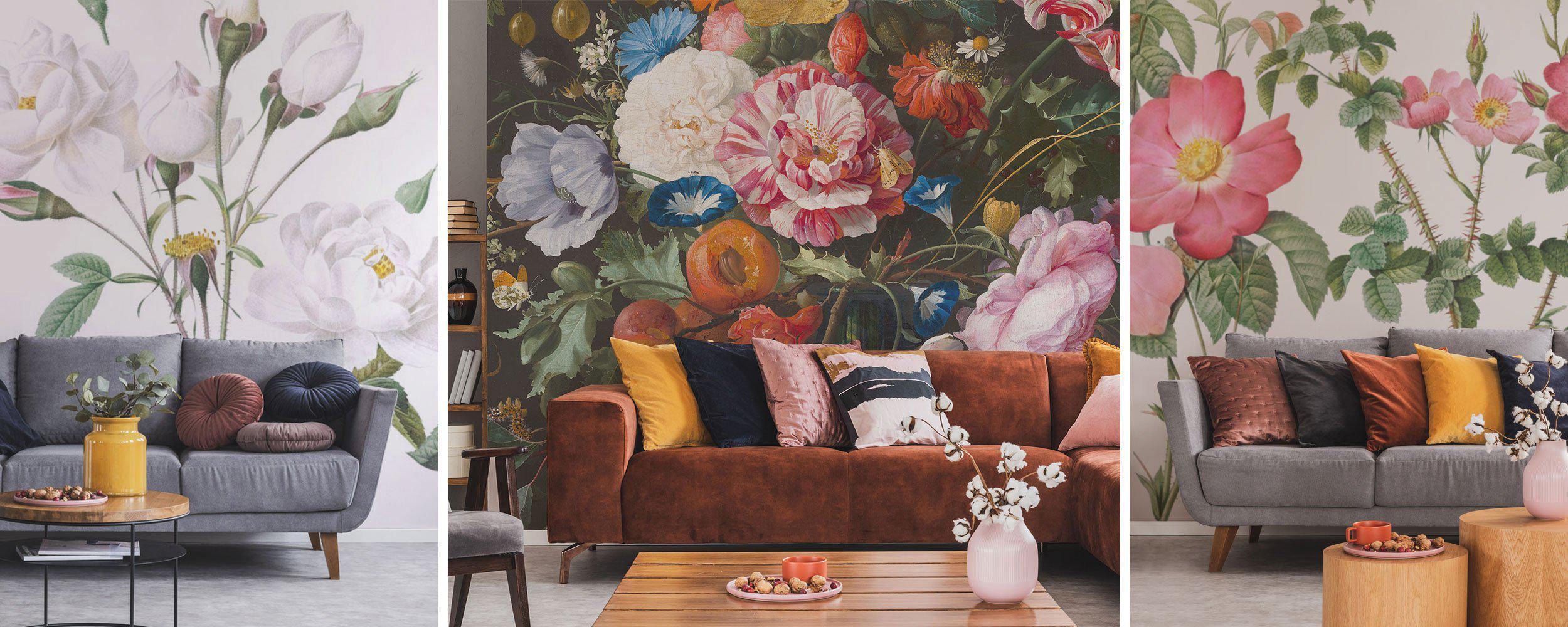 Painted Floral Wall Murals - Eazywallz
