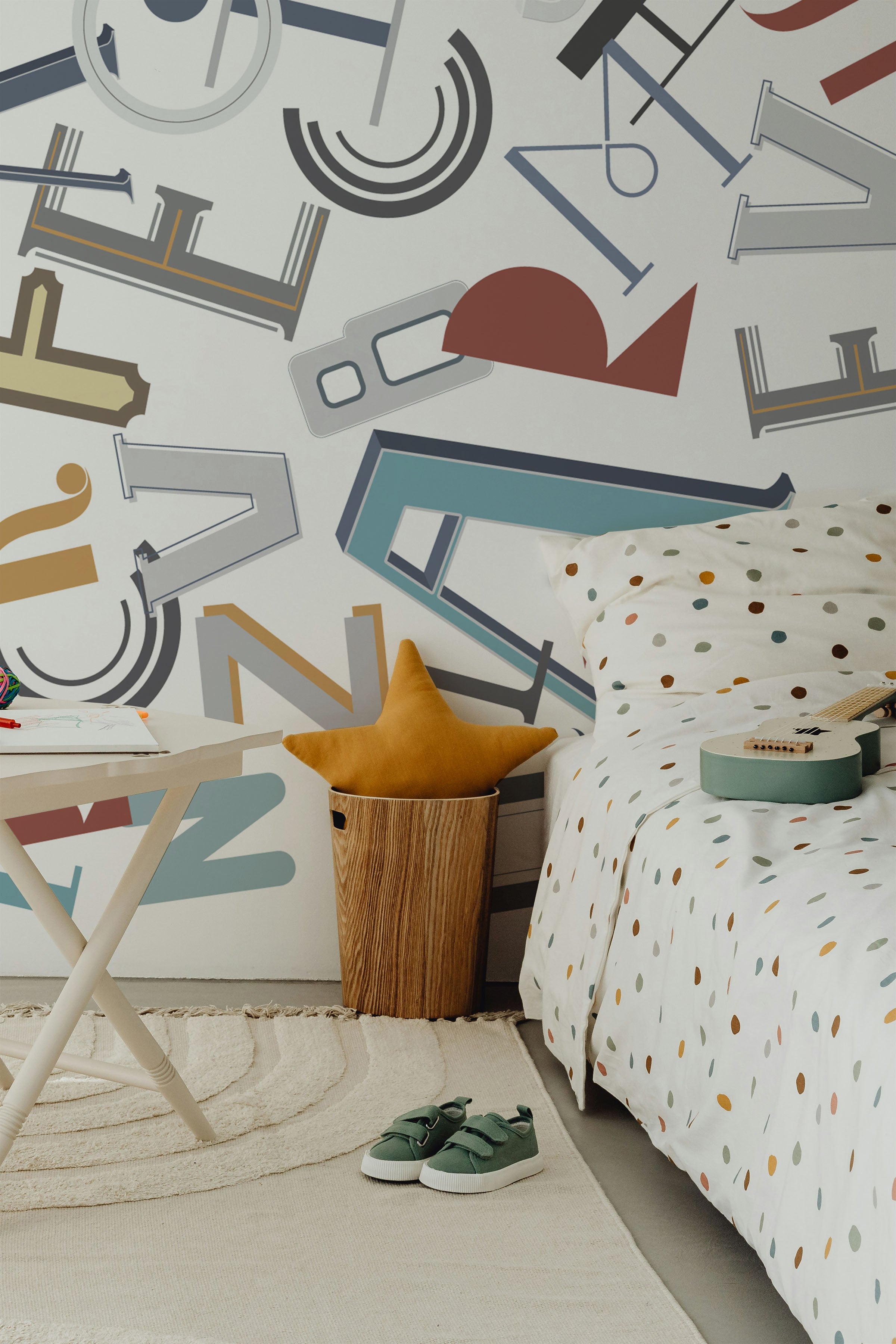Vintage Alphabet Wallpaper Mural