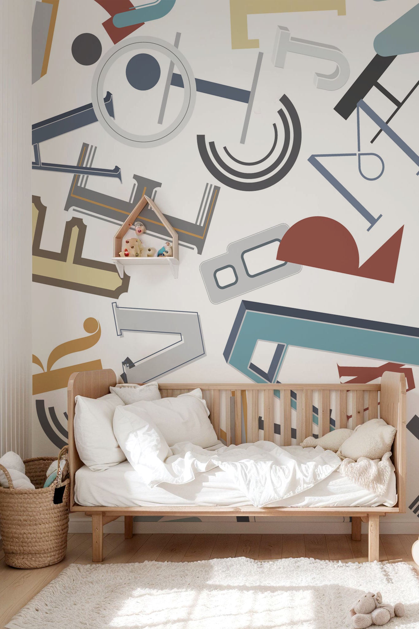Vintage Alphabet Wallpaper Mural