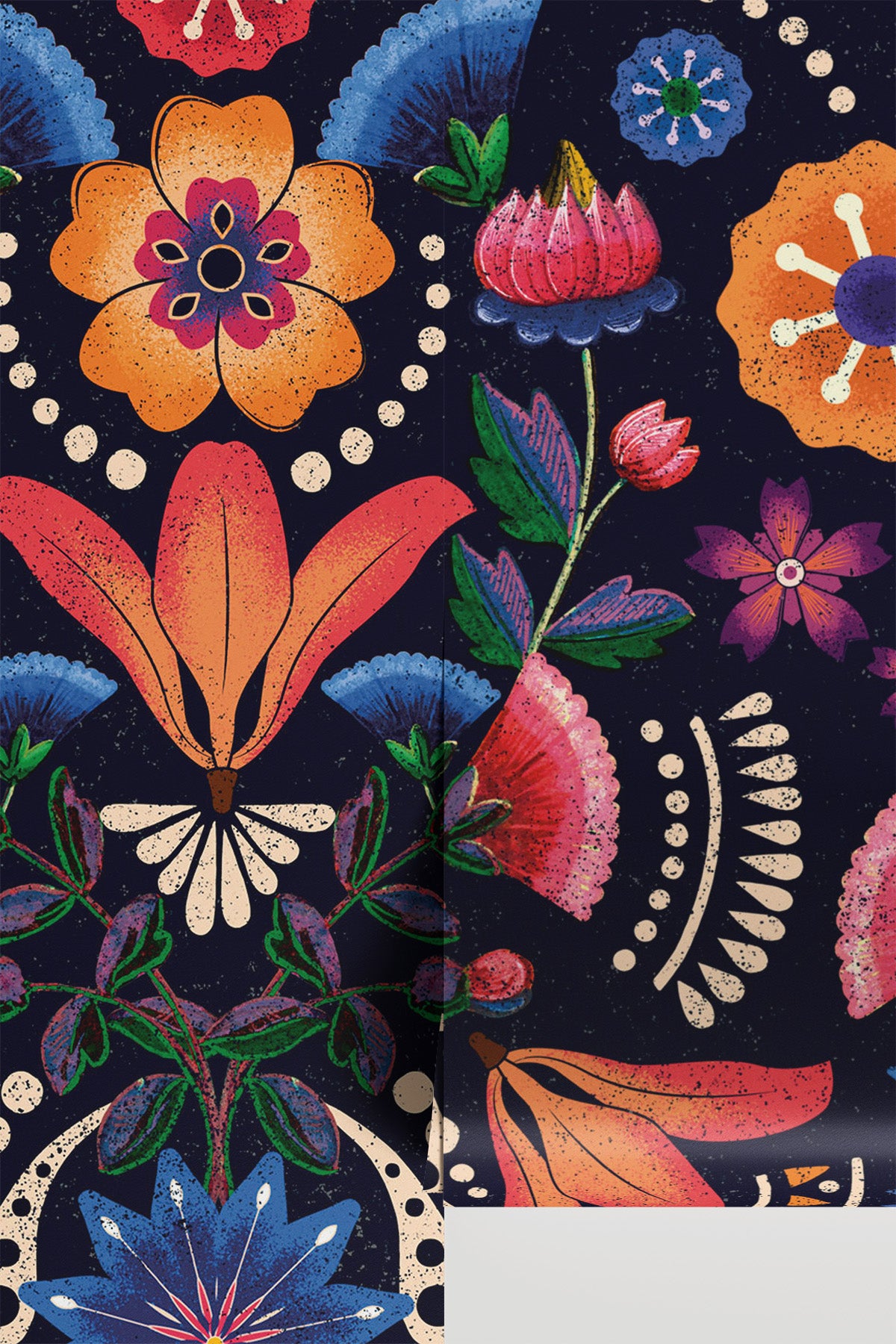 Mexican Ethnic Floral Wallpaper Mural
