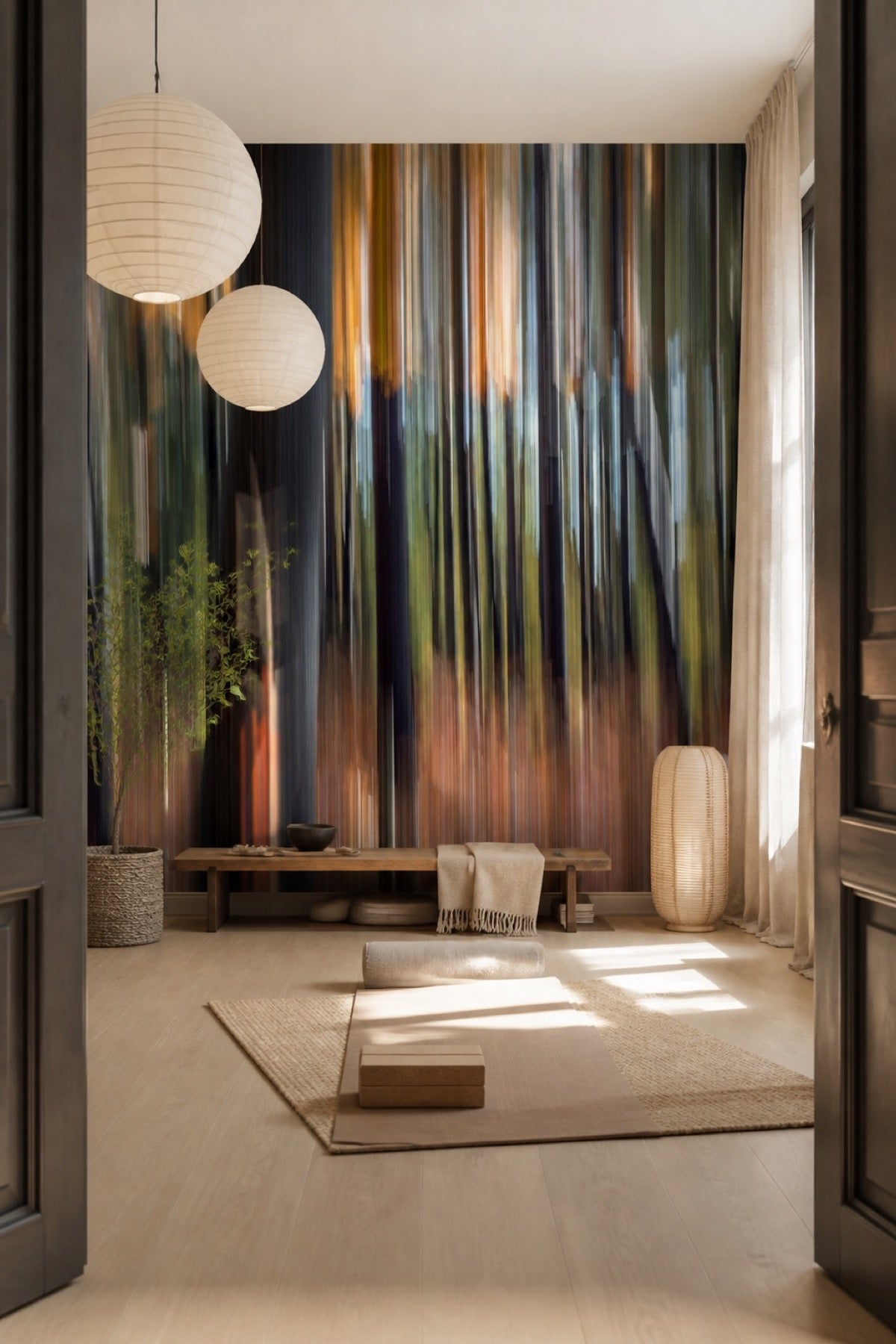 Abstract Motion Forest 2 Wall Mural - lifestyle view 1 - Eazywallz