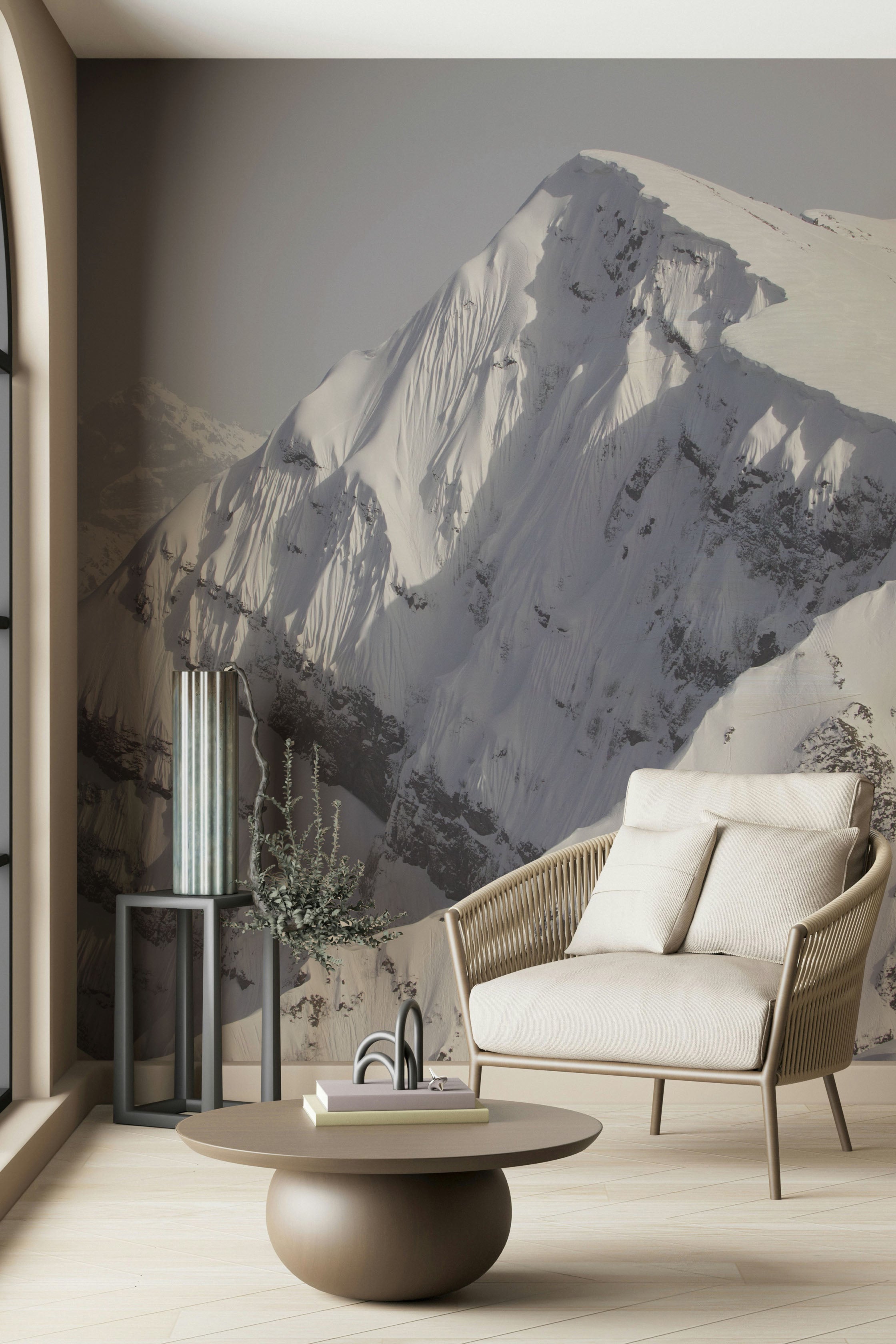 White Mountain Close Up Mural Wallpaper