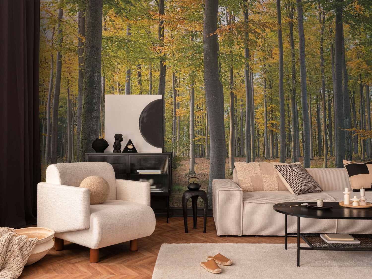 Golden Fall Forest Wall Mural