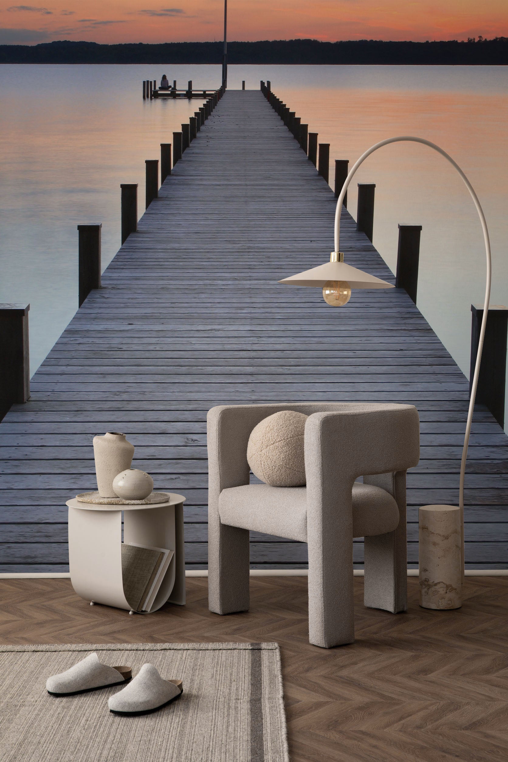 Sunset Pier Wall Mural