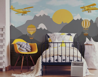 Flying Over Mountains Wall Mural