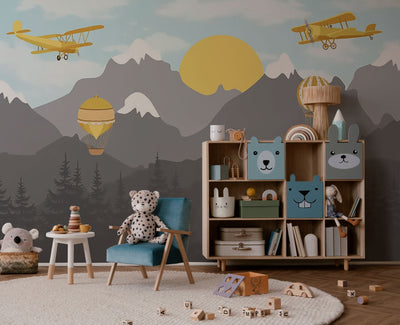Flying Over Mountains Wall Mural