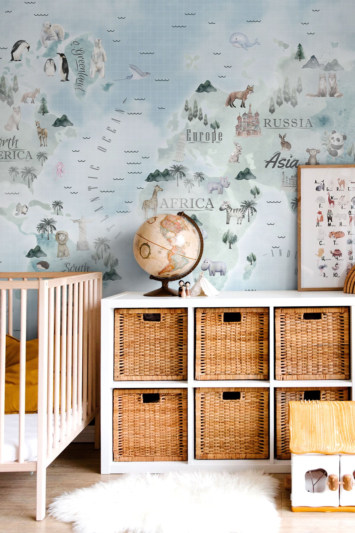 Kids Dreamy Sky World Map