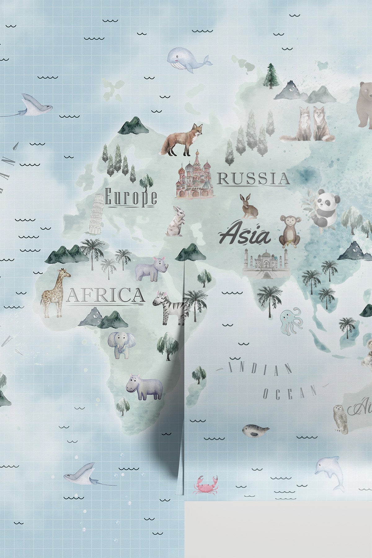 Kids Dreamy Sky World Map