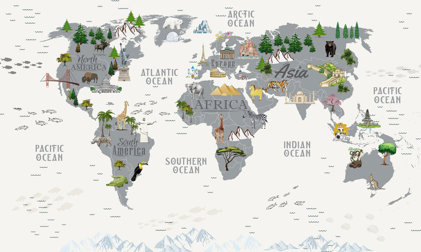 Adventure World Map Wall Mural