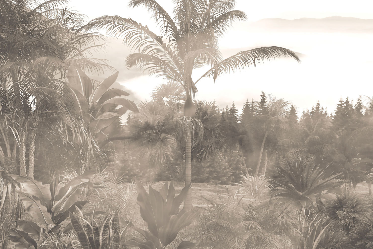 Palm and Banana Leaf Paradise Wall Mural