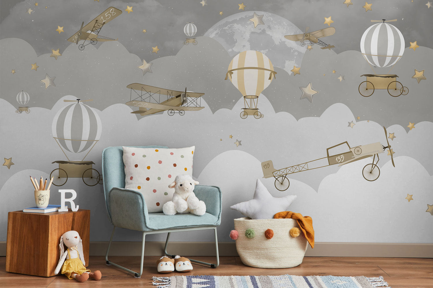 Kids Retro Air Transport Wall Mural