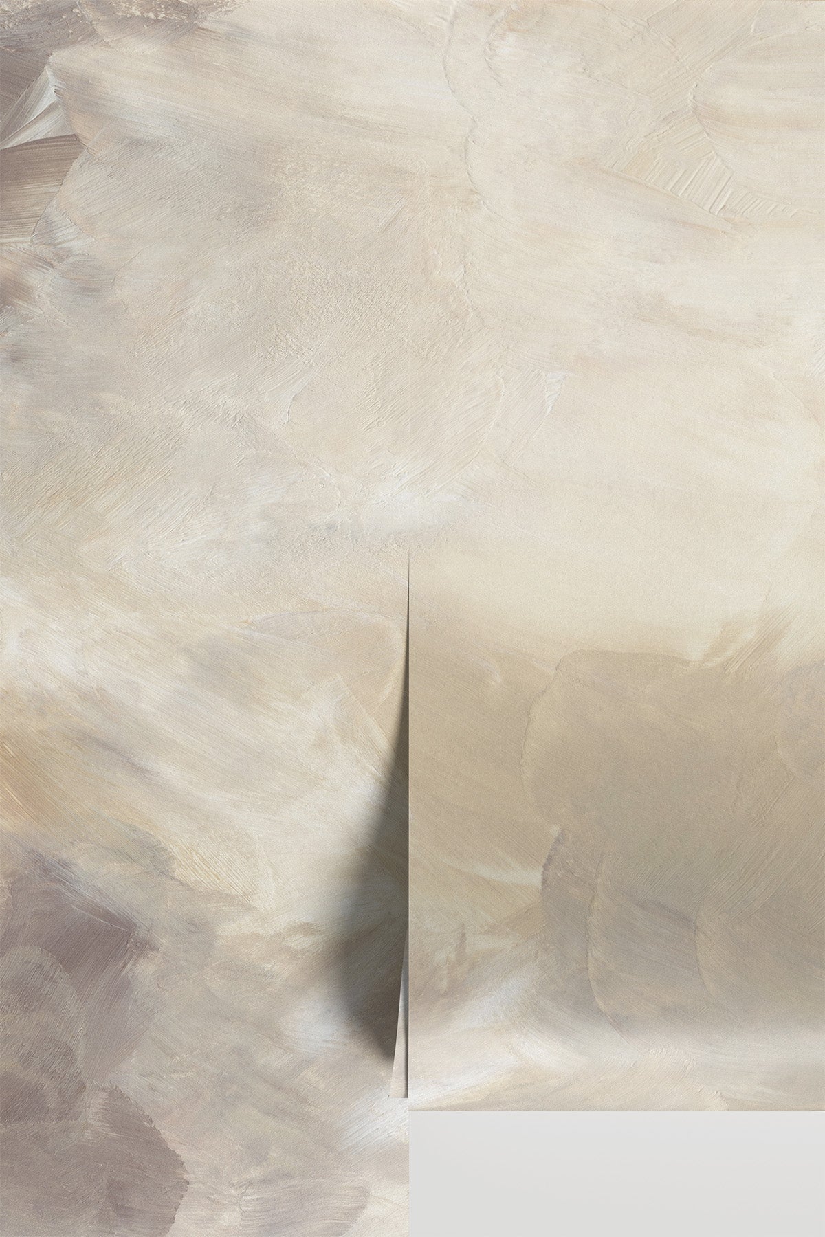 Abstract Gobi wall mural panel seam detail showing the hand-painted abstract pattern