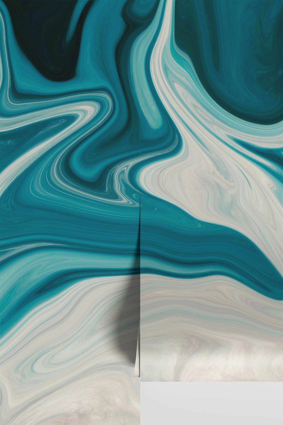 Abstract Sea of Marble wall mural shown installed as two seamed panels