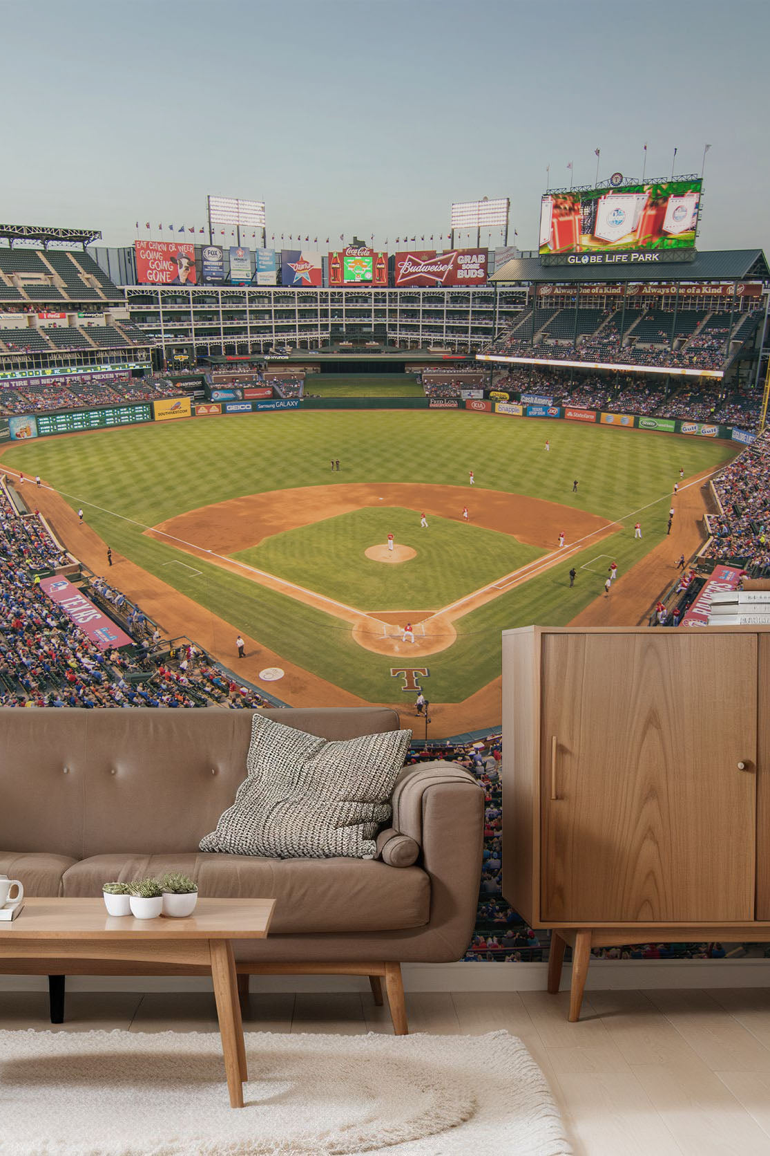 Texas Baseball Stadium Wall Mural