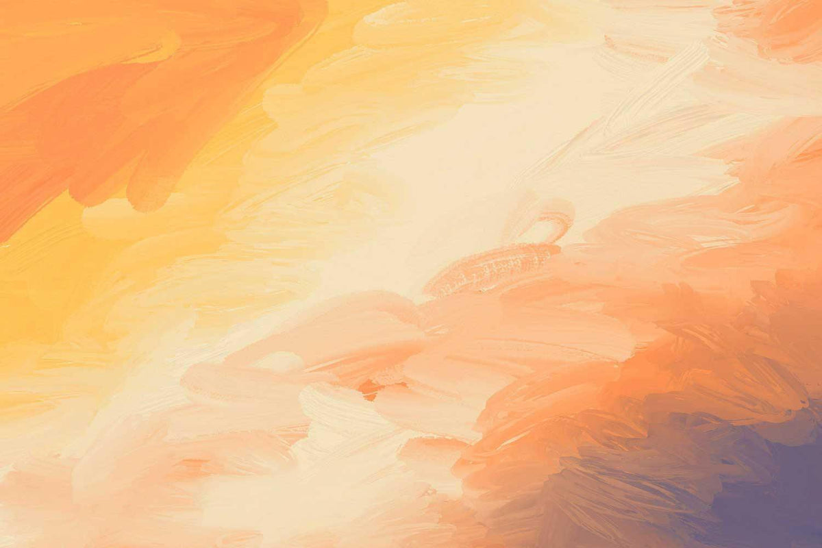 Abstract Sunset wall mural in orange and yellow brushstroke gradient
