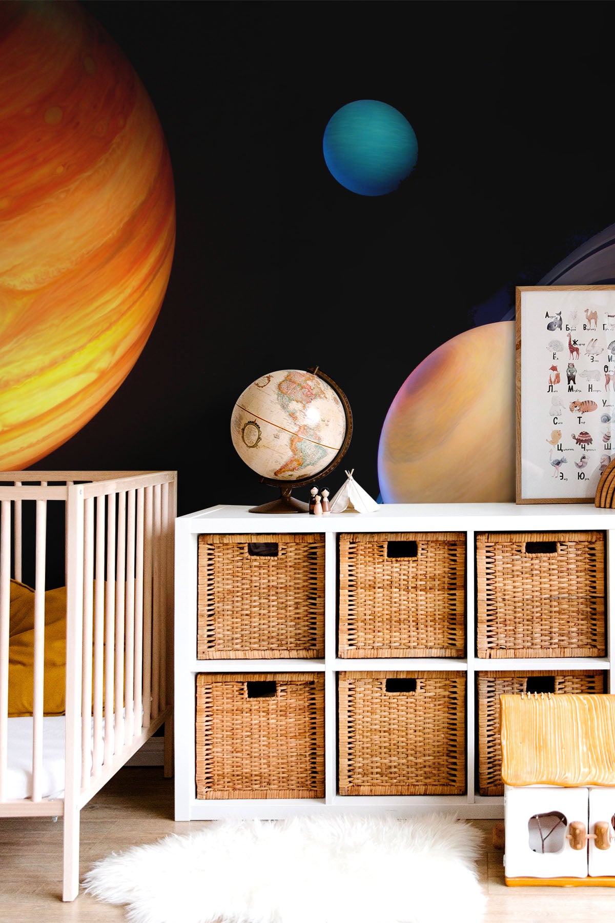 Three Planets in Space Wall Mural