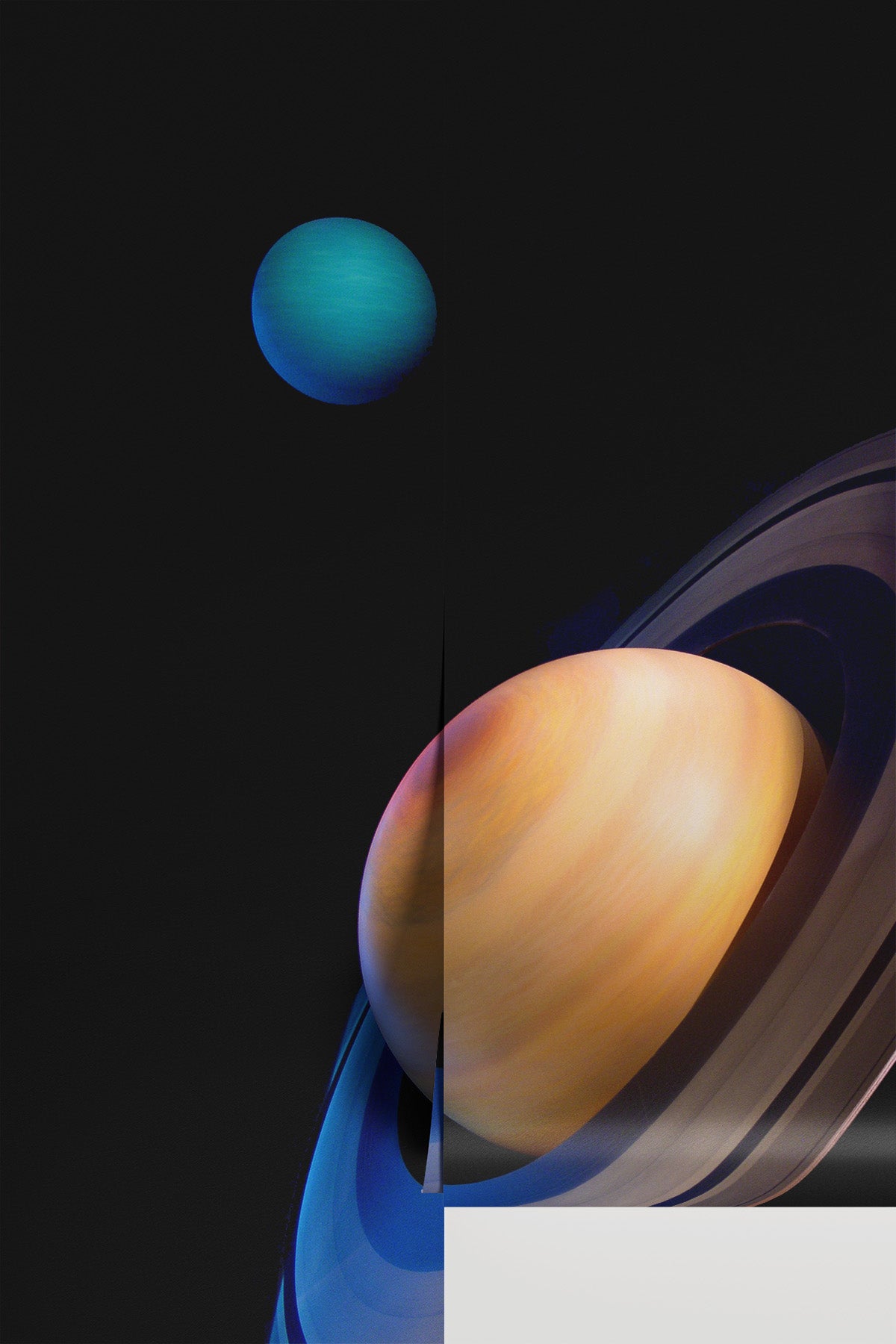 Three Planets in Space Wall Mural