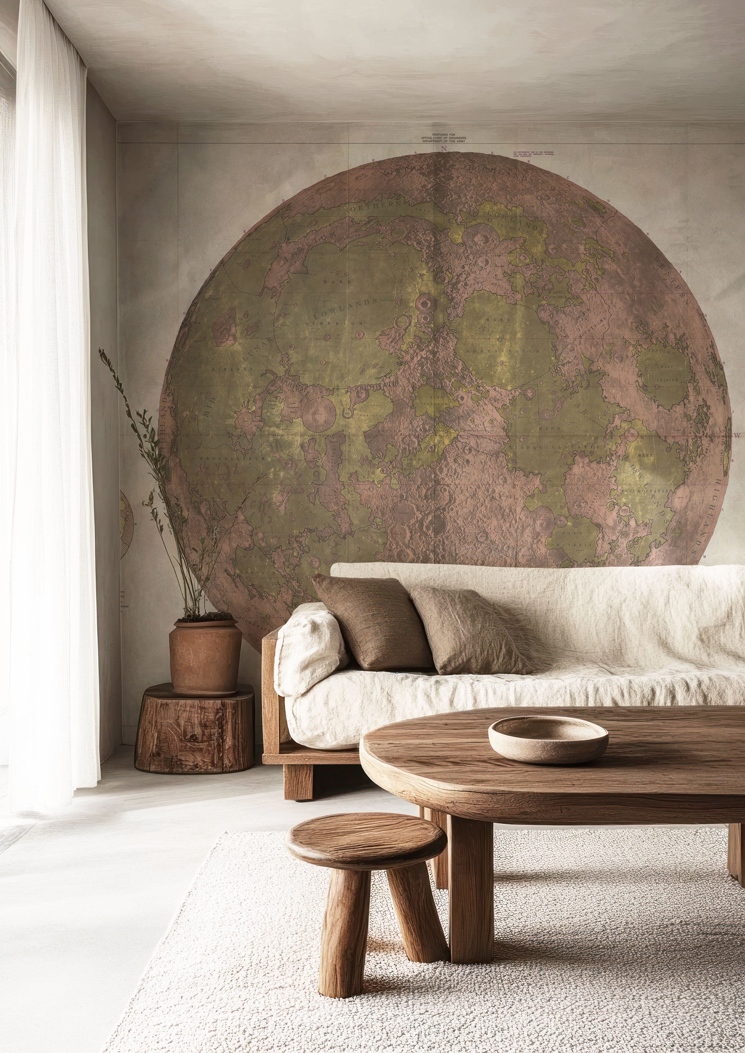 1961 Map of the Moon Wall Mural