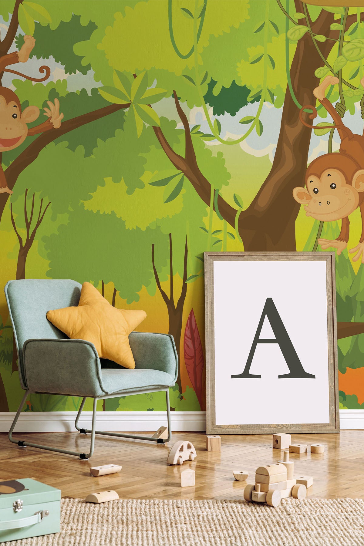 Monkeys in the jungle Wall Mural