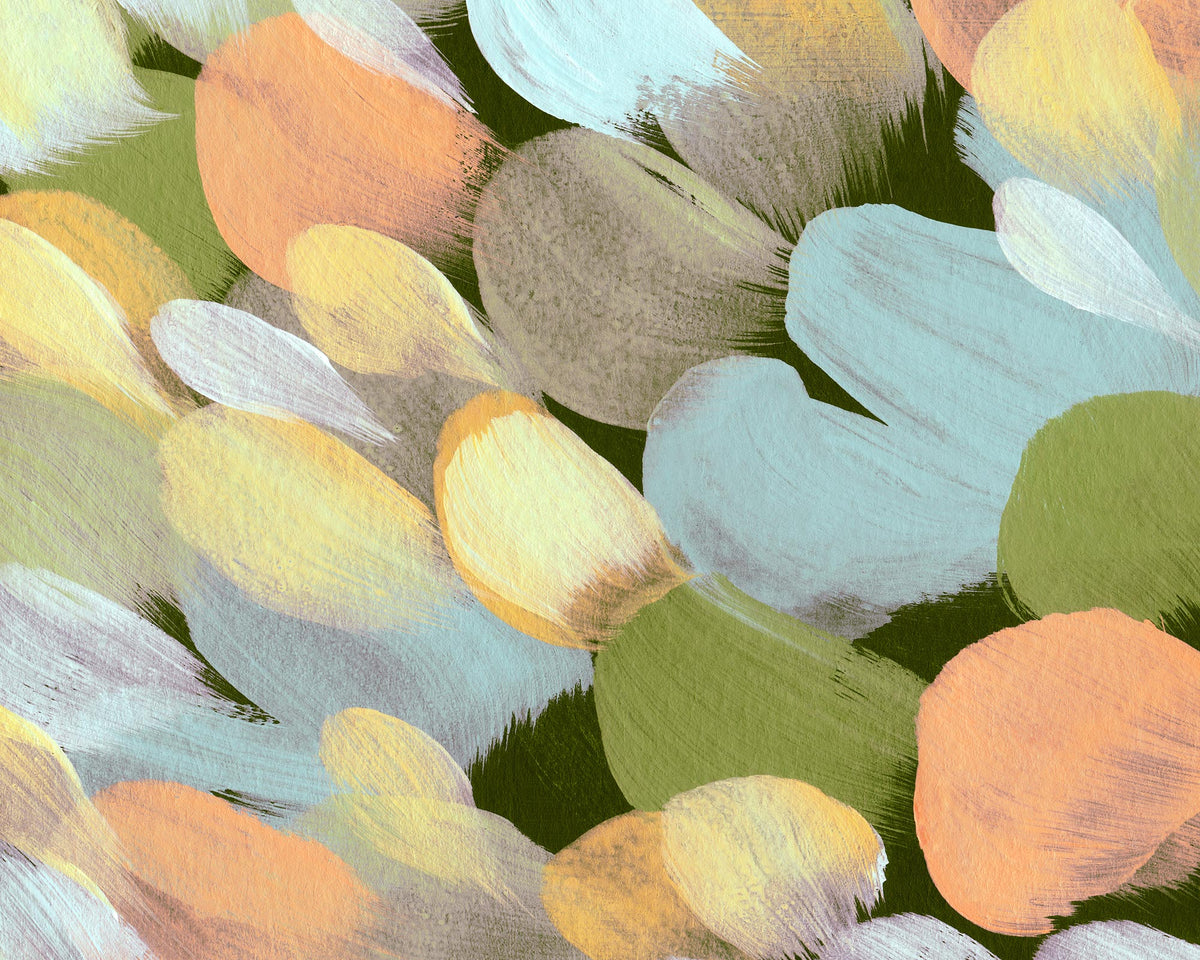 Abstract Petal Dance mural design close-up - Eazywallz