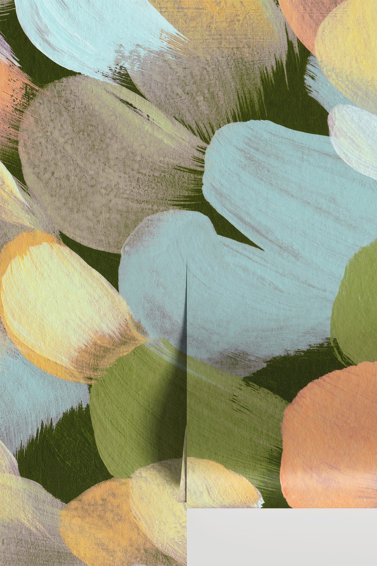 Abstract Petal Dance wall mural panel seam detail - Eazywallz