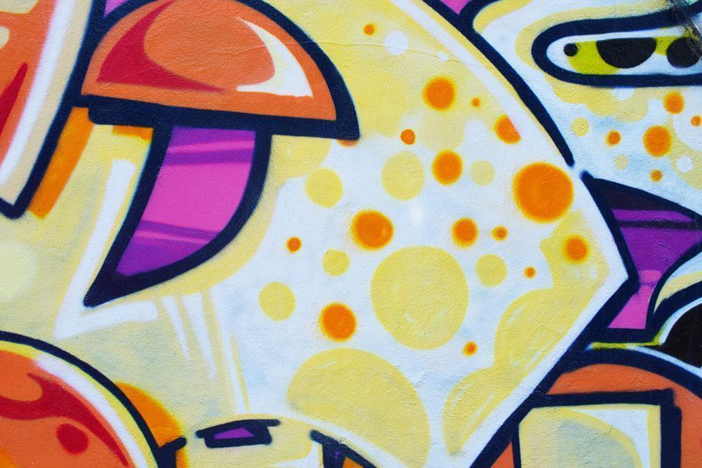 Abstract Street Graffiti wall mural close-up detail