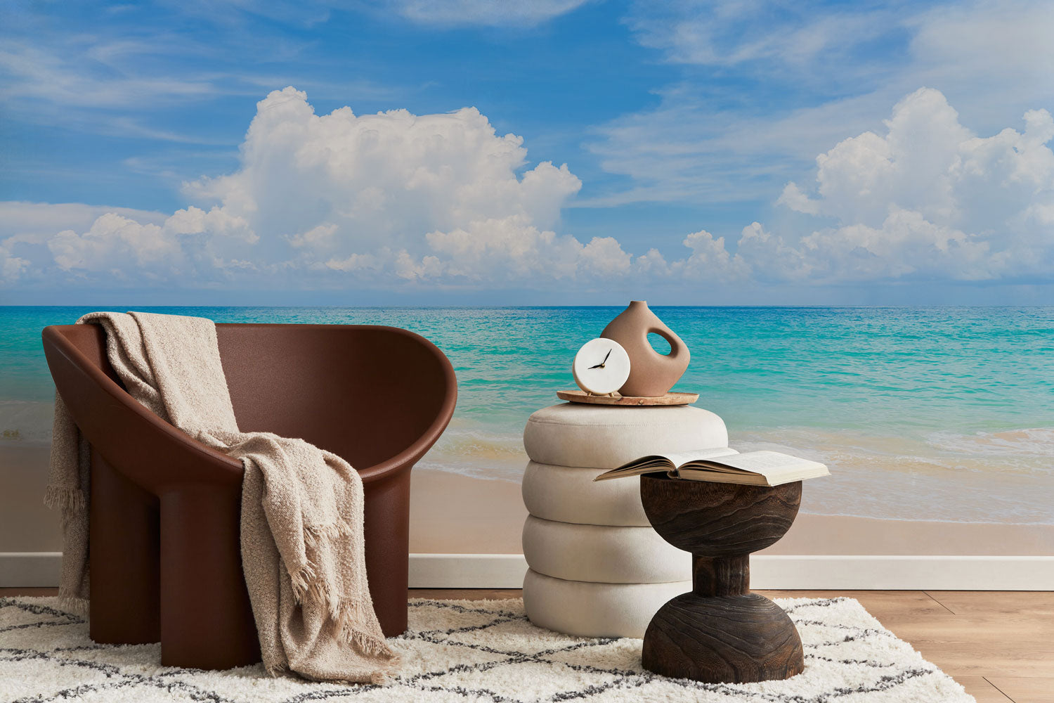 Blue Sky Tropical Beach Wall Mural