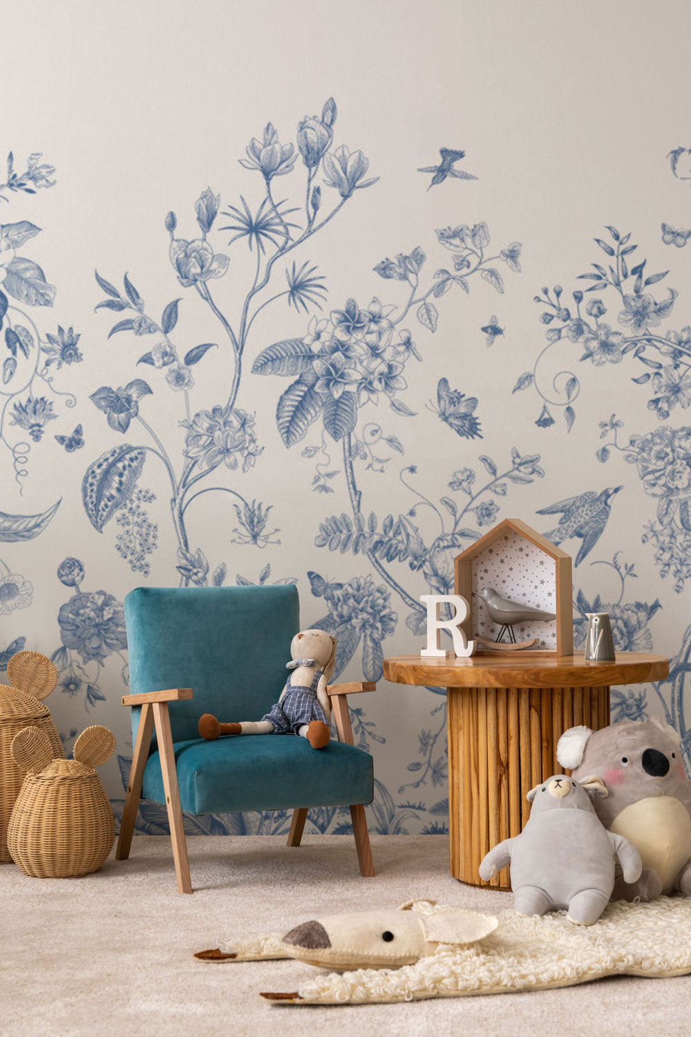 Blue Blossom Chinoiserie Wall Mural