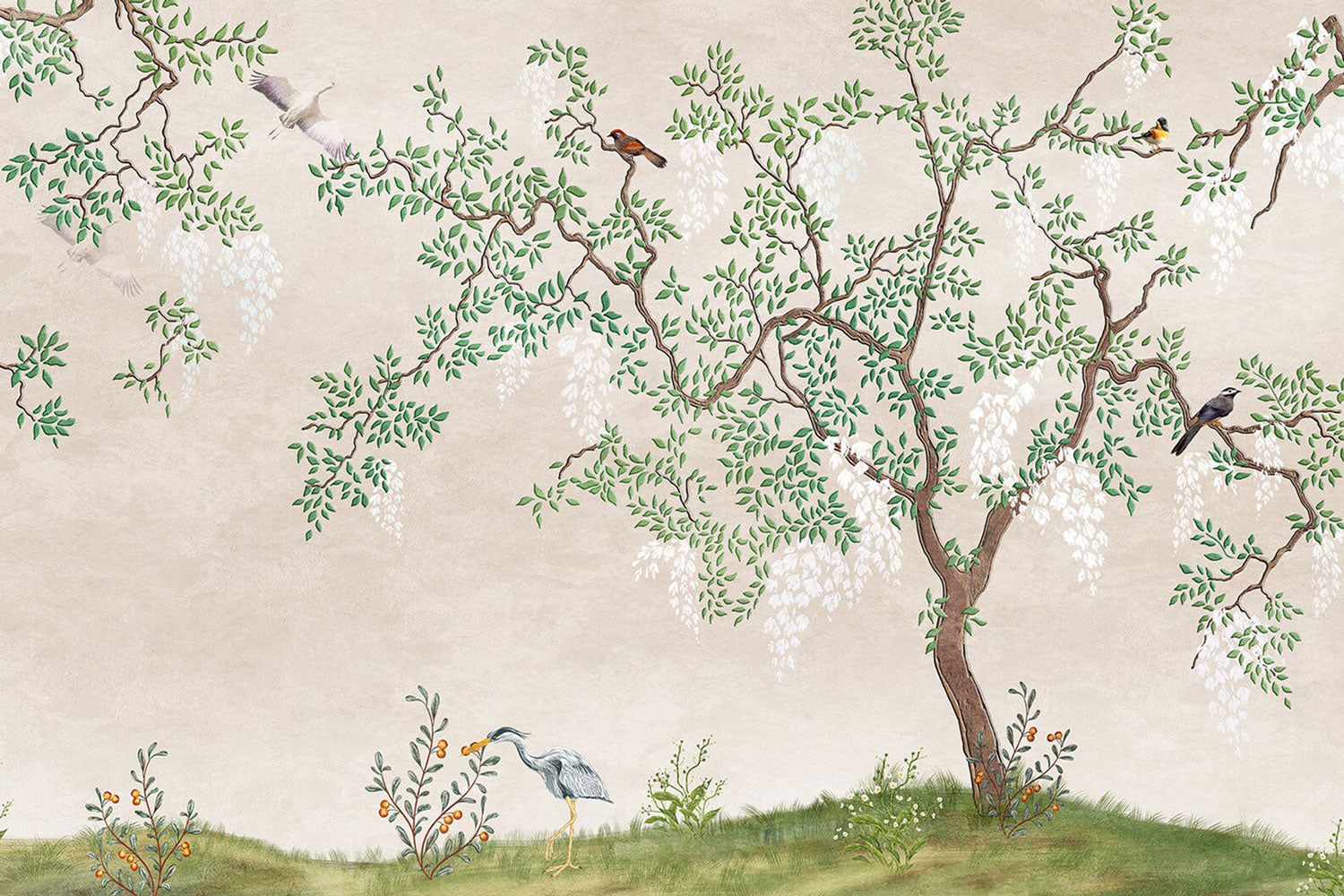 Serene Symphony Chinoiserie Wall Mural