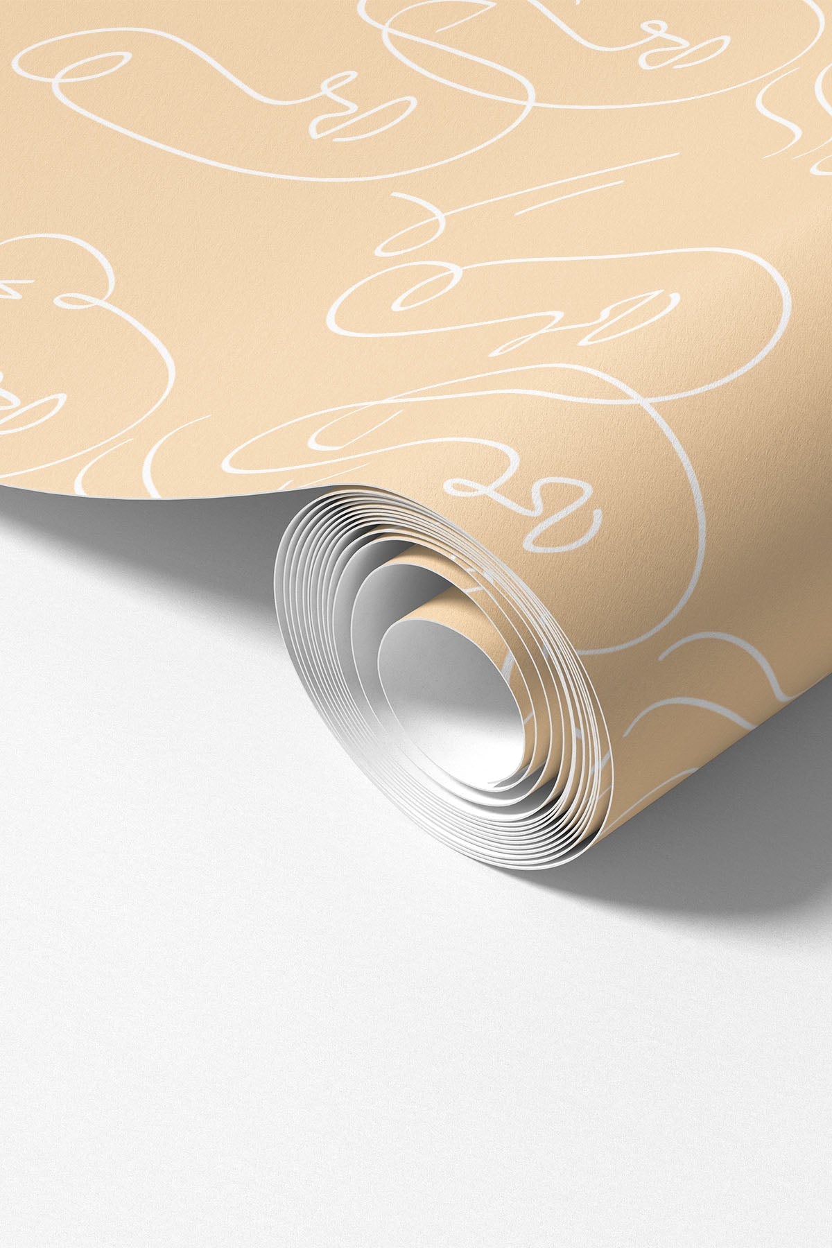 White Gold Abstract Twin Faces wallpaper roll