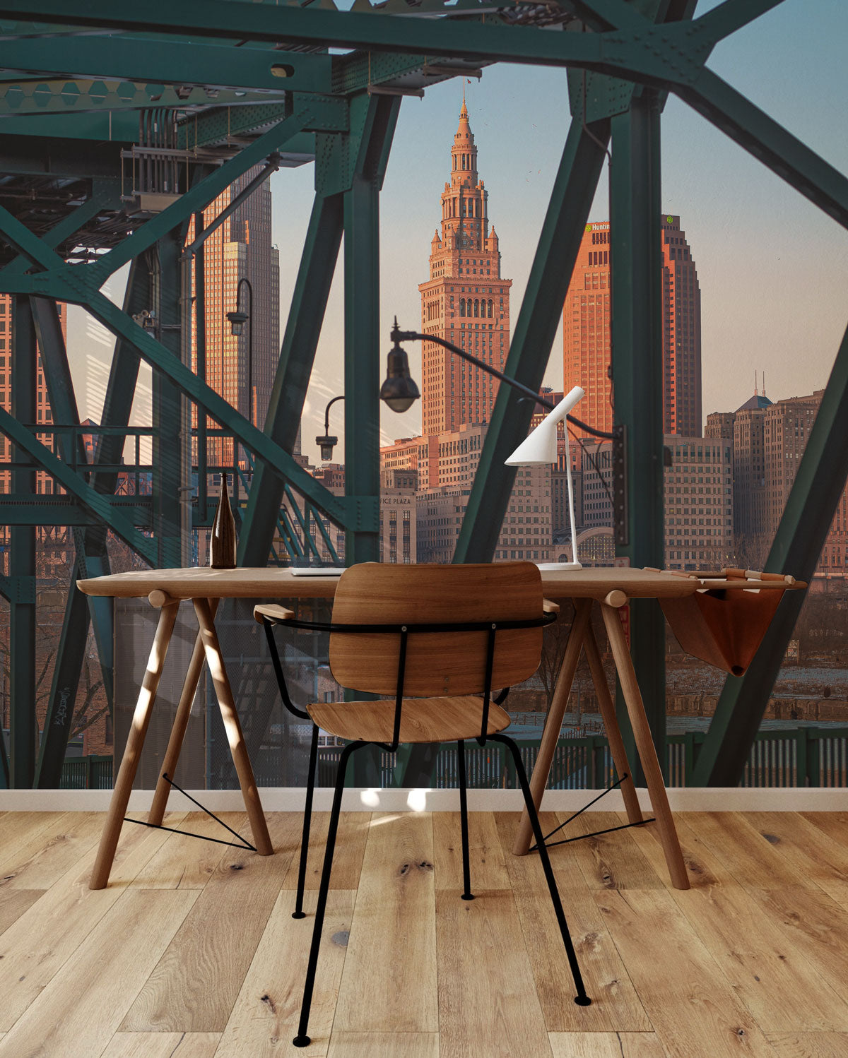 Cleveland Ohio Skyline at Sunset Wall mural