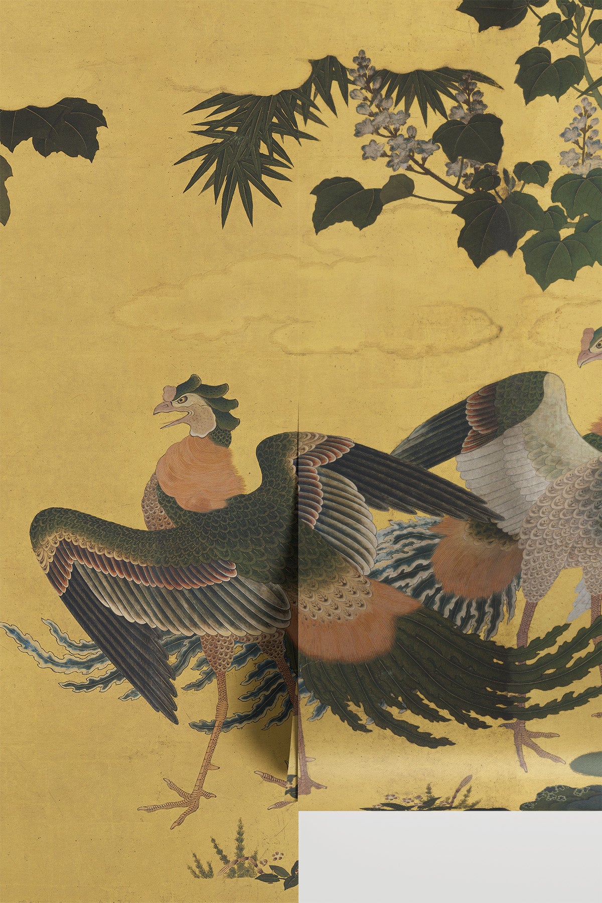 Elegant Japanese Peacocks and Bamboo