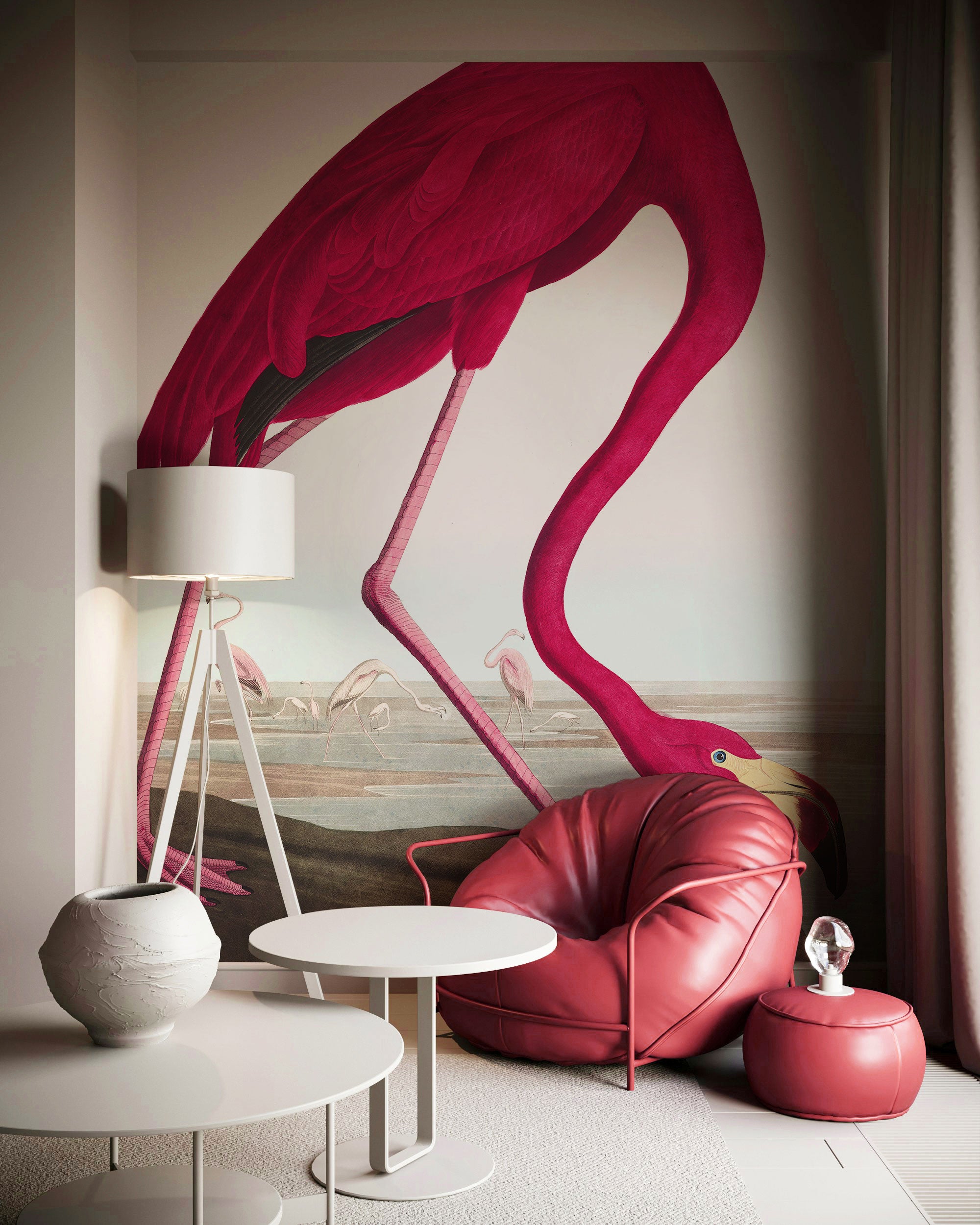 Vintage Flamingo Painting