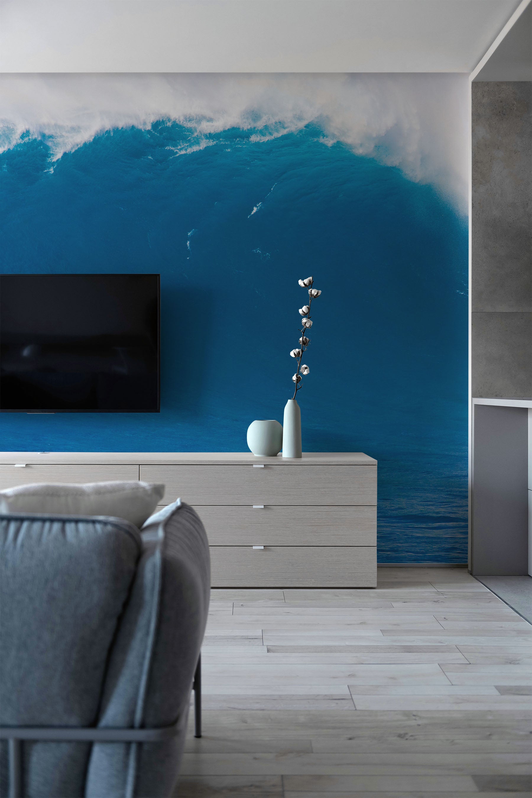 Deep Blue Wave Wall Mural