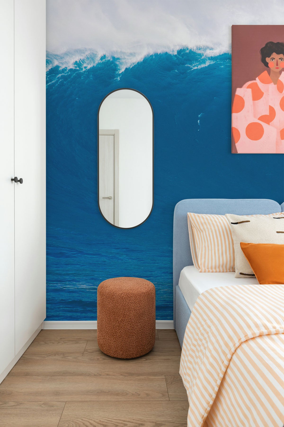 Deep Blue Wave Wall Mural