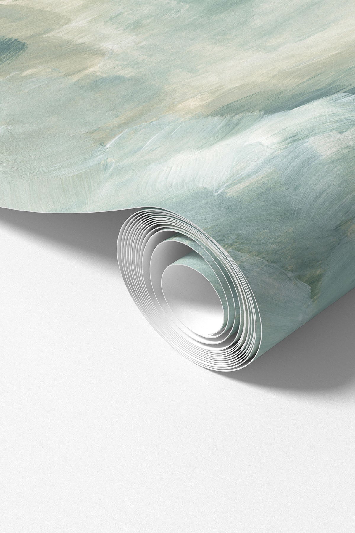 Abstract Taiga #1 wallpaper mural shown as a rolled sample