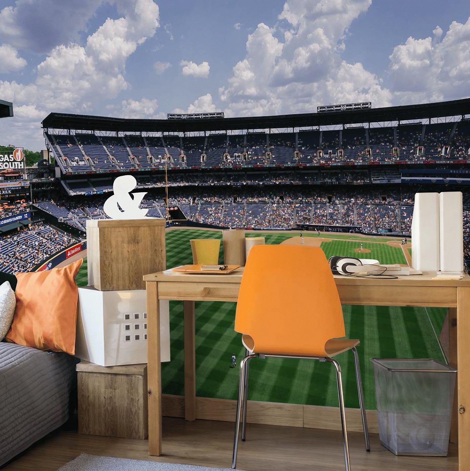 Baseball Stadium Wall Mural