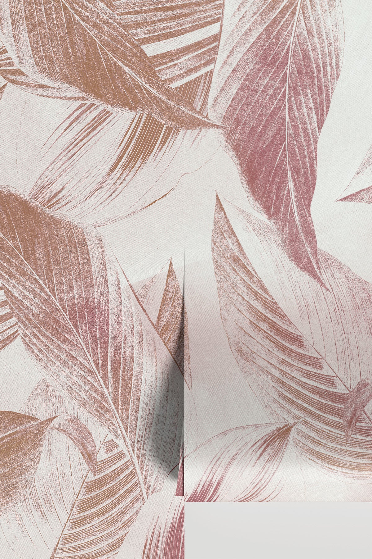 Faded Red Banana Leaves Wall Mural