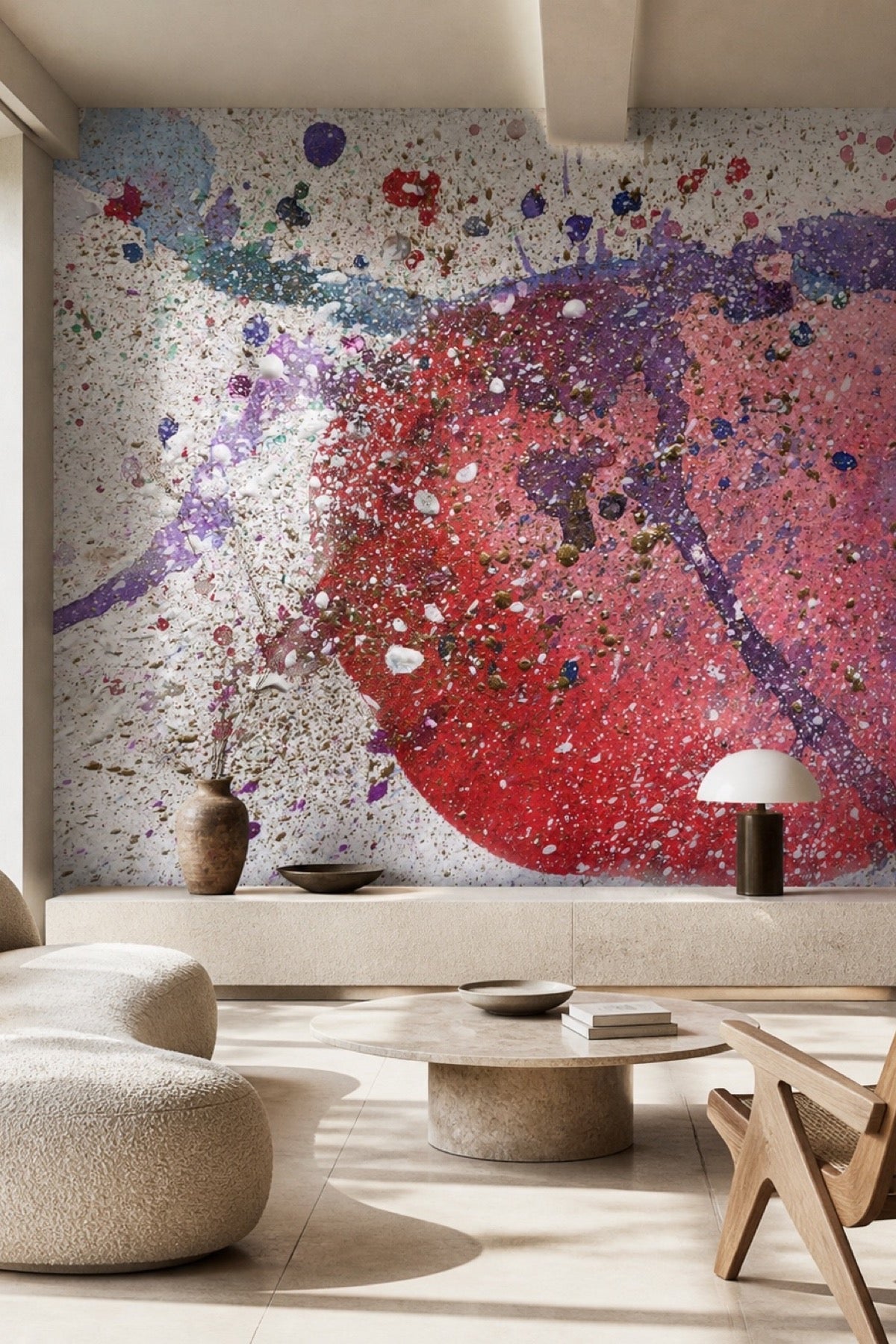 Abstract Paint Splat 5 wall mural in a living room