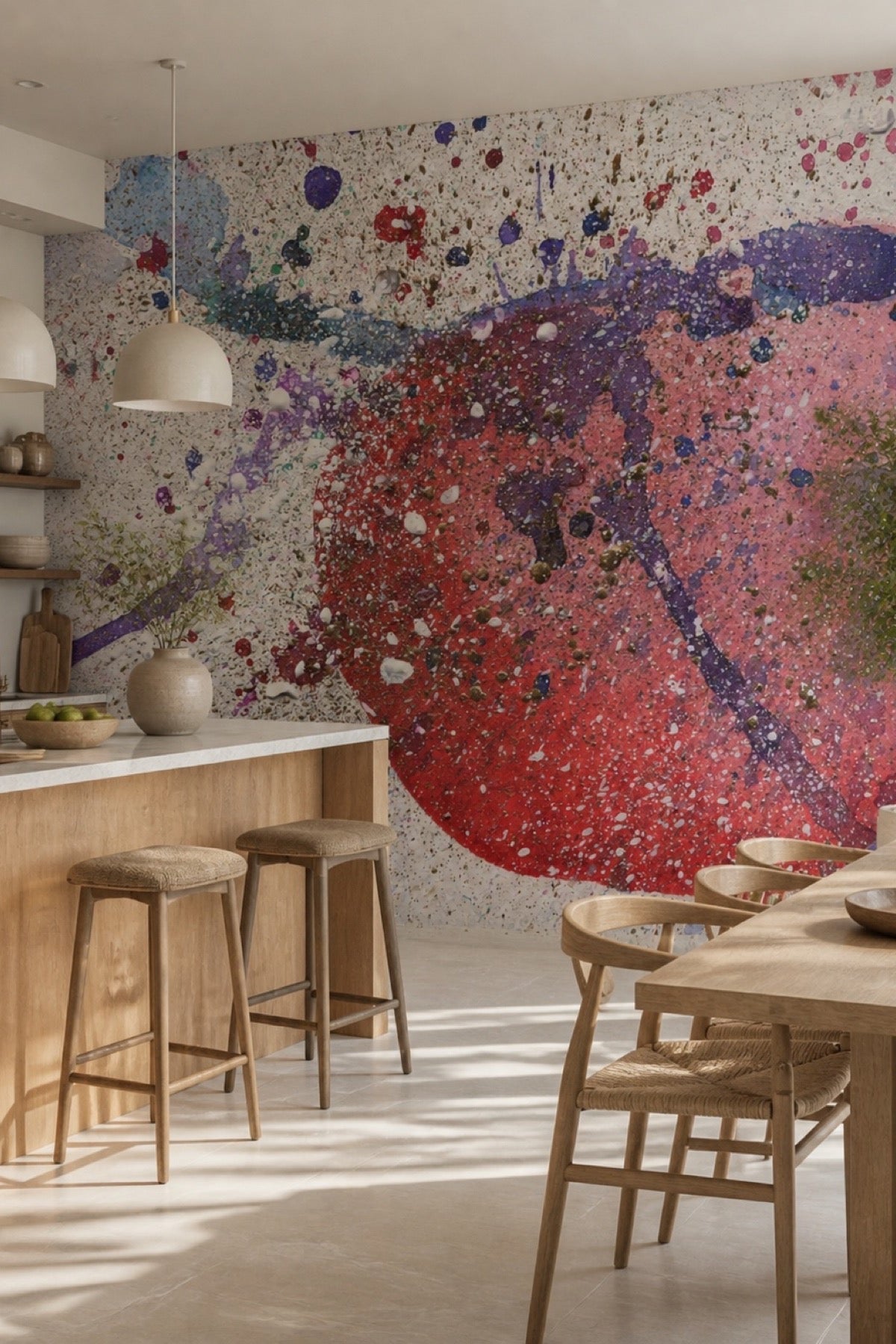 Abstract Paint Splat 5 wall mural in a kitchen and dining room