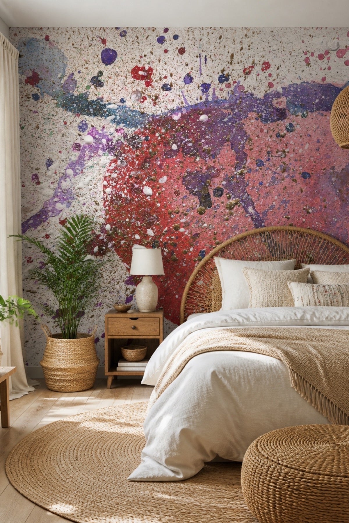 Abstract Paint Splat 5 wall mural in a bedroom
