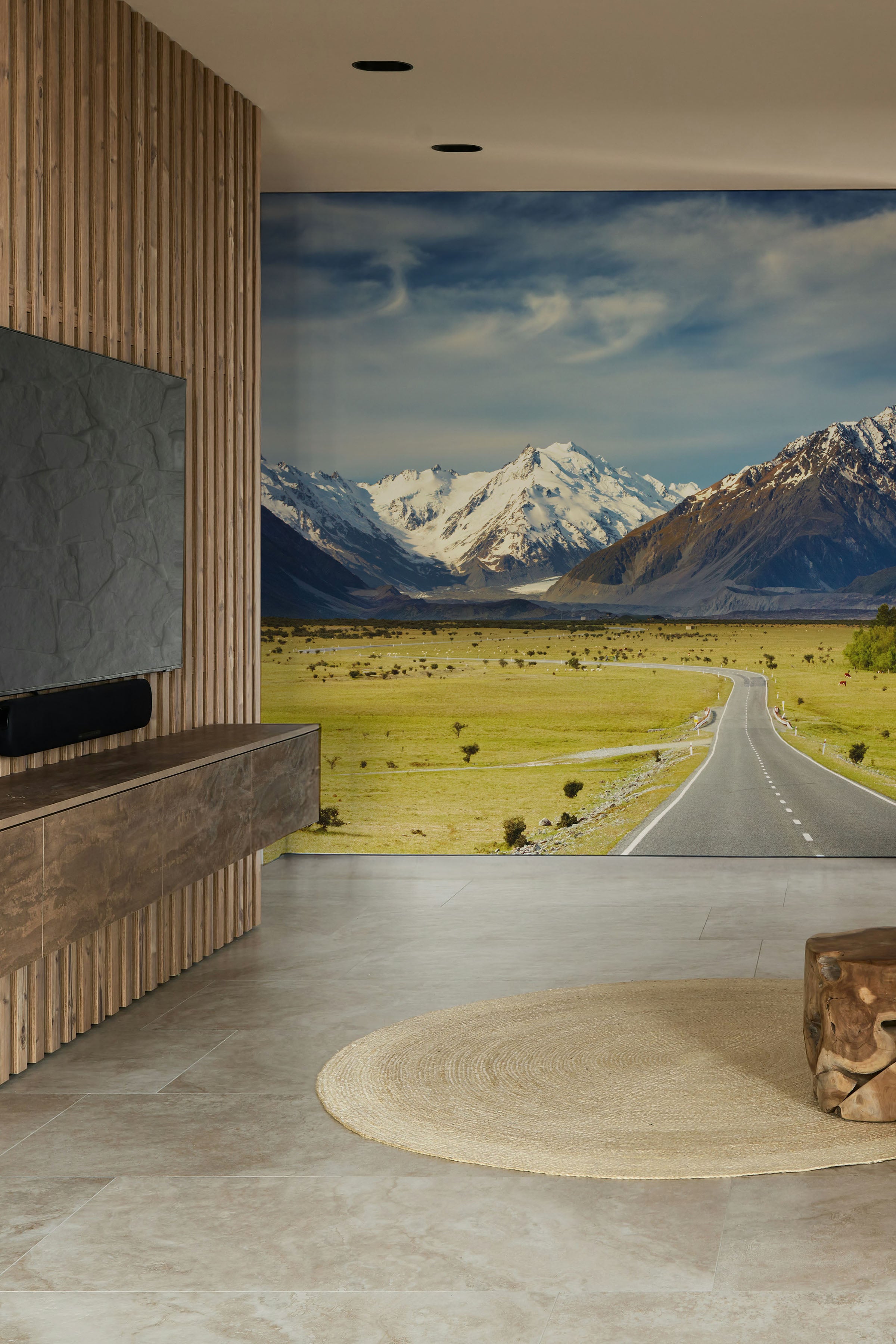 Road to the mountains Wall Mural